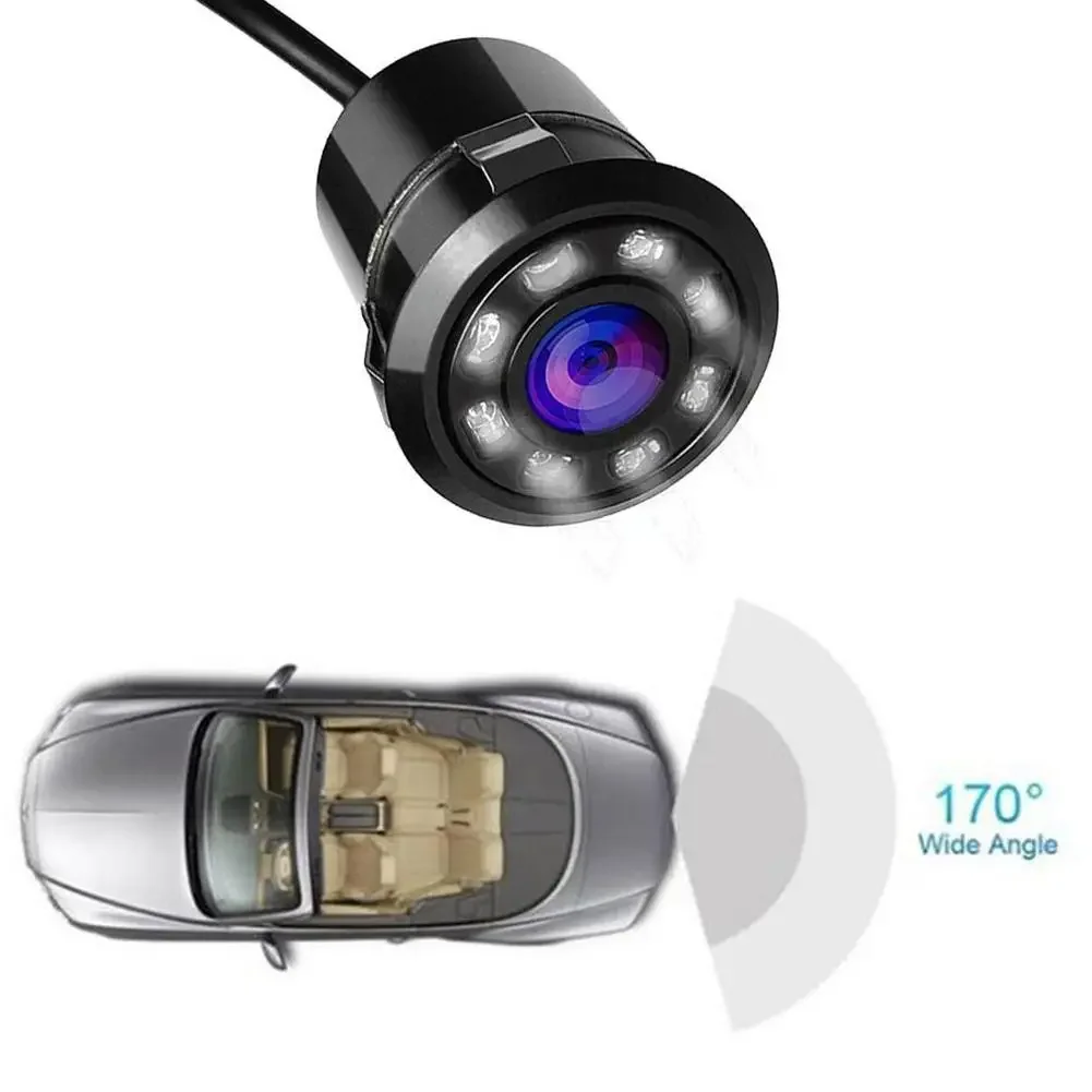 Car rear view camera 8 LED 18.5 reversing camera night vision high-definition waterproof lamp perforated rear view color image