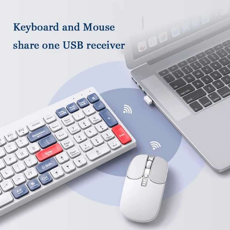 Imagem -05 - Modos Duplos 2.4ghz Teclado Recarregável Compatível com Bluetooth Mais Mouse para Computador R2lb