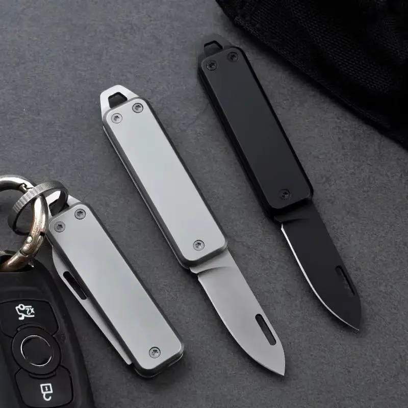 Mini Outdoor Folding Knife Edge High Hardness Camping Self-defense Knife Gift Fruit Knife Open Box Tool Key Pendant image 2