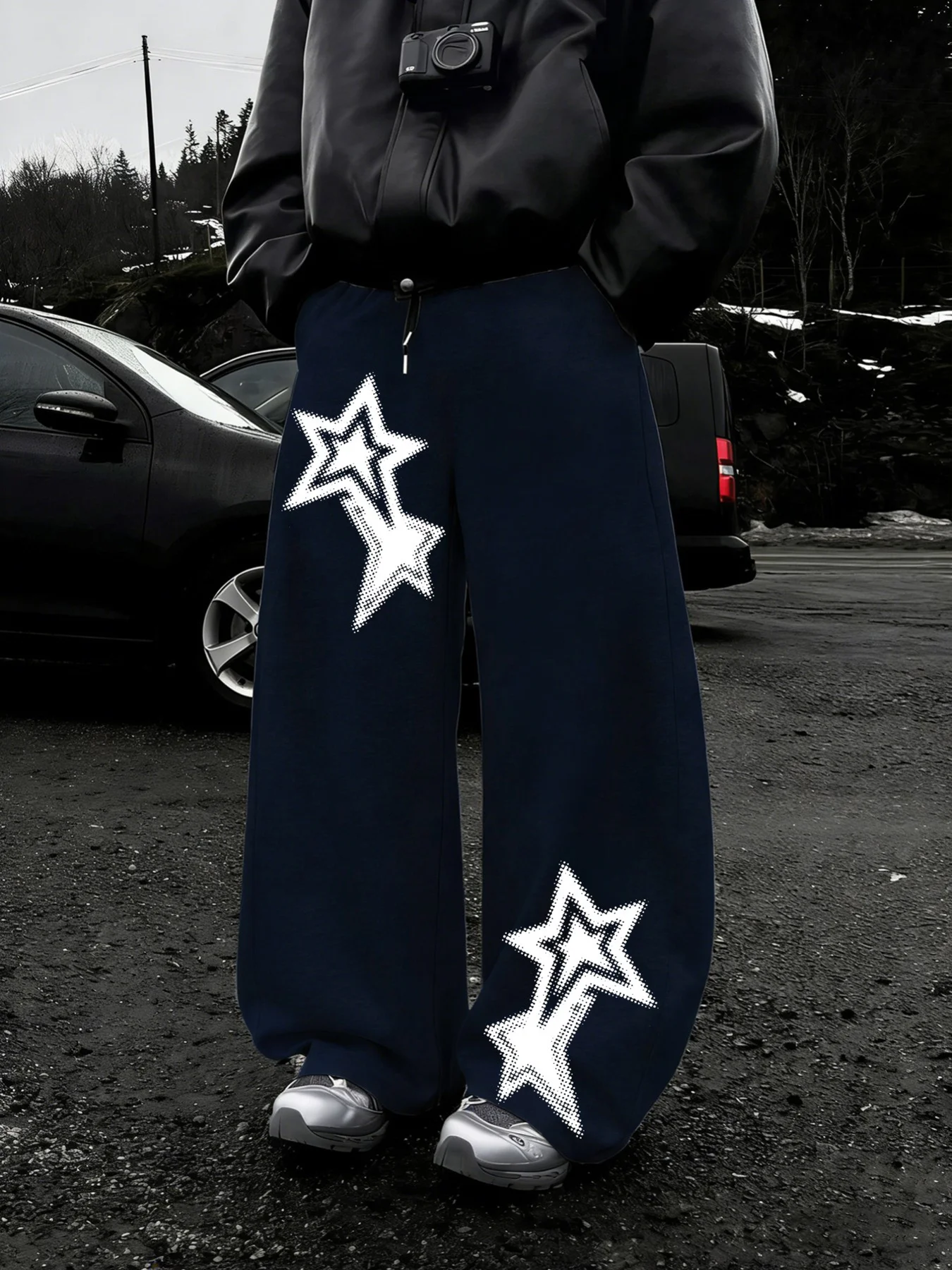 

Men's Style Personalized Star Print Trendy Street Style Loose Drape Sports Pants Style Comfortable Multi-size Optional