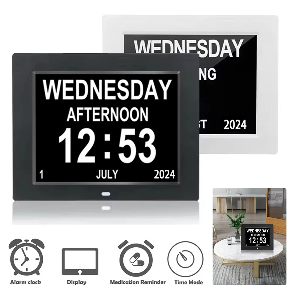 12 Alarms Digital LED Calendar Clock with Multi-Languages USB Table Clock Remote Control Alarm Clock Medicine Time Reminder