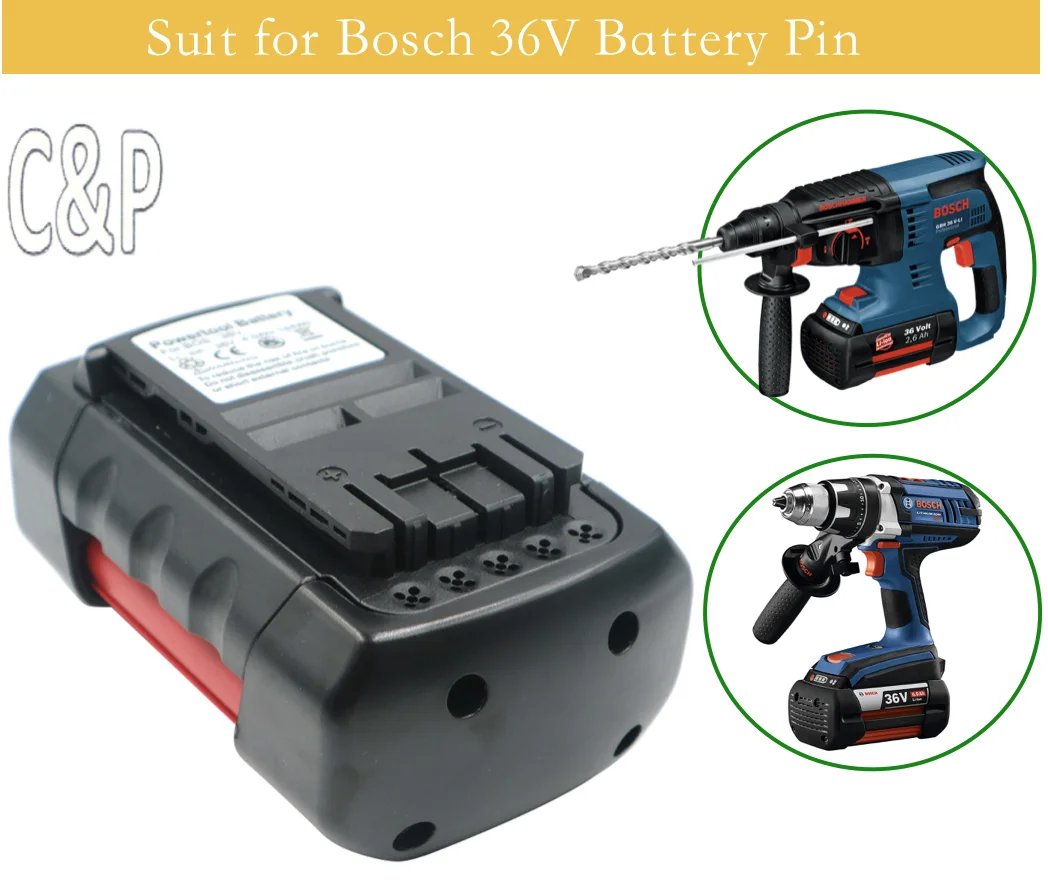 

C & P для аккумуляторной батареи Bosch 36 В, 4,0 Ач, литий-ионные аккумуляторные инструменты, модель 11536C 11536C-1 11536C-2 11536VSR 1651K 1671B 18636-01