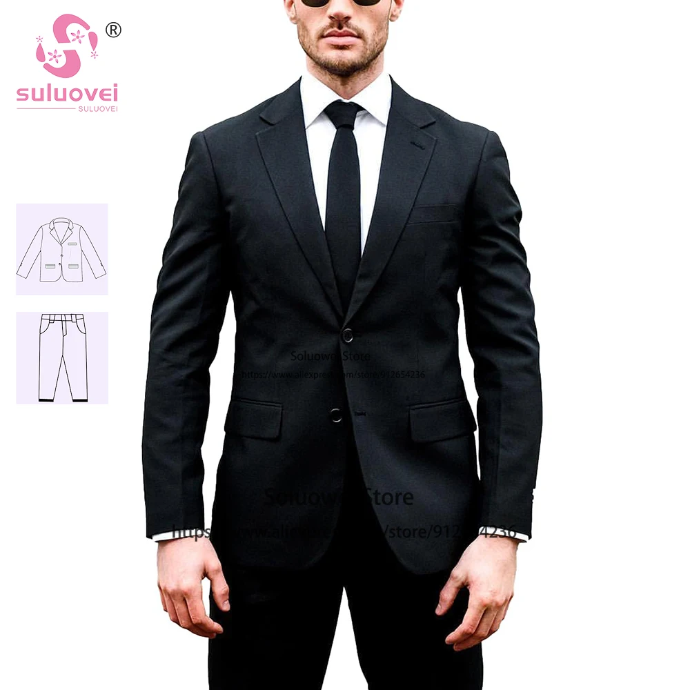 

Classic Slim Fit Suits For Men Business Customized 2 Piece Pants Set Formal Groom Wedding Prom Tuxedo Costume Homme Pour Mariage