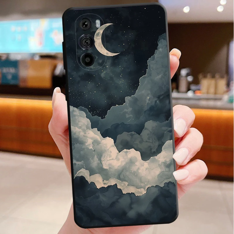 

Clound Moon Star Night Funda Phone Case For Motorola Edge 50 40 Pro 60 50 40 30 Ultra Neo Fusion Moto G Play G Stylus G Power G