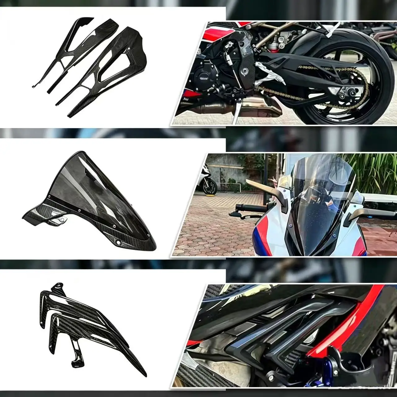 

Suitable for the 2019-2024 BMW S1000RR carbon fiber dry carbon shell fairing kit modification piece rear fender