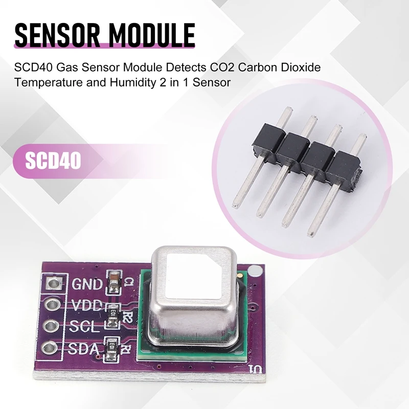 SCD40 Gas Sensor Module Detects CO2 Carbon Dioxide Temperature And Humidity 2 In 1 Sensor