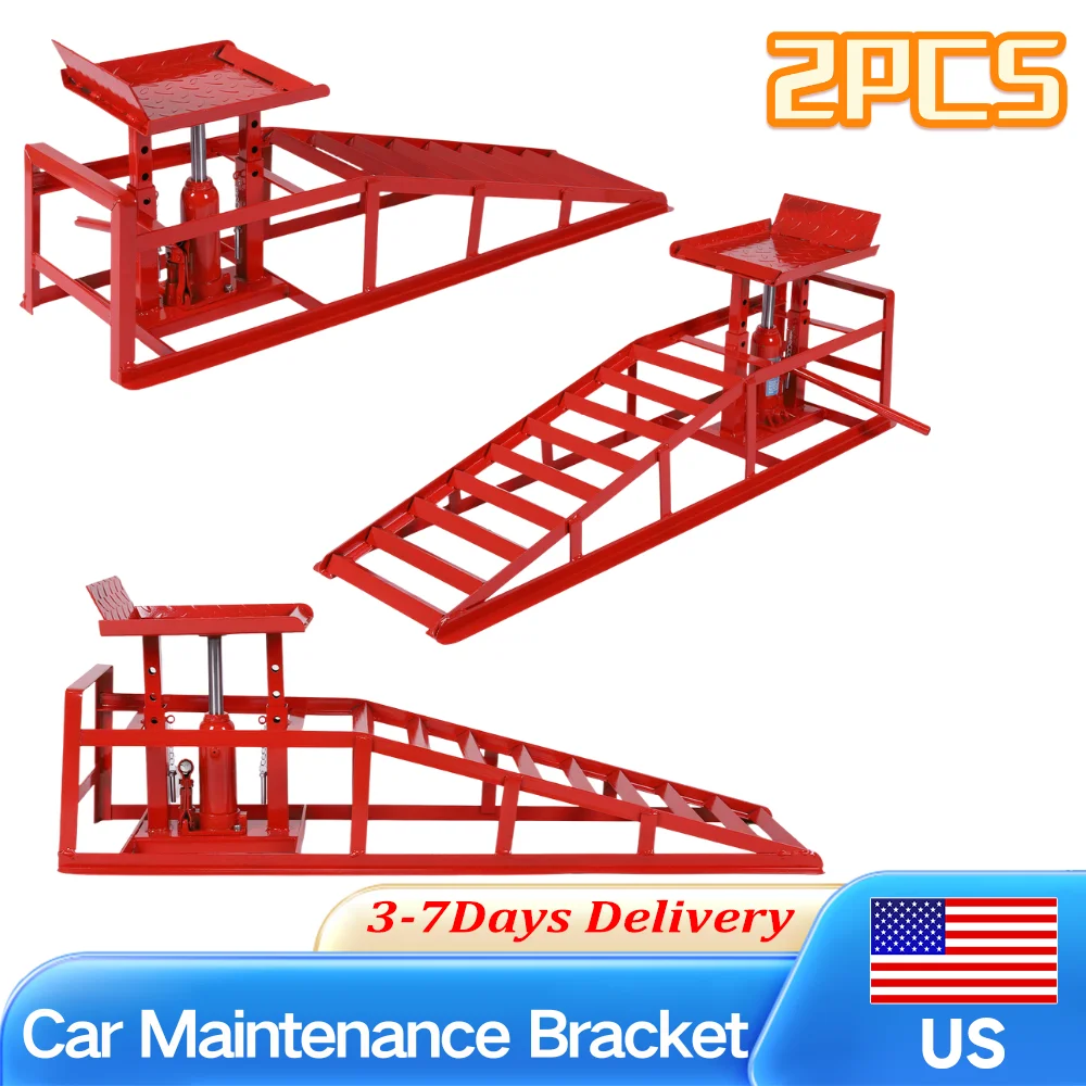 

2Pcs Metal Hydraulic Auto Repair Ramps 5 Ton Capacity Garage Car Lift Hydraulic Ramps for Routine Tire Replacement 11000 Lbs Rei