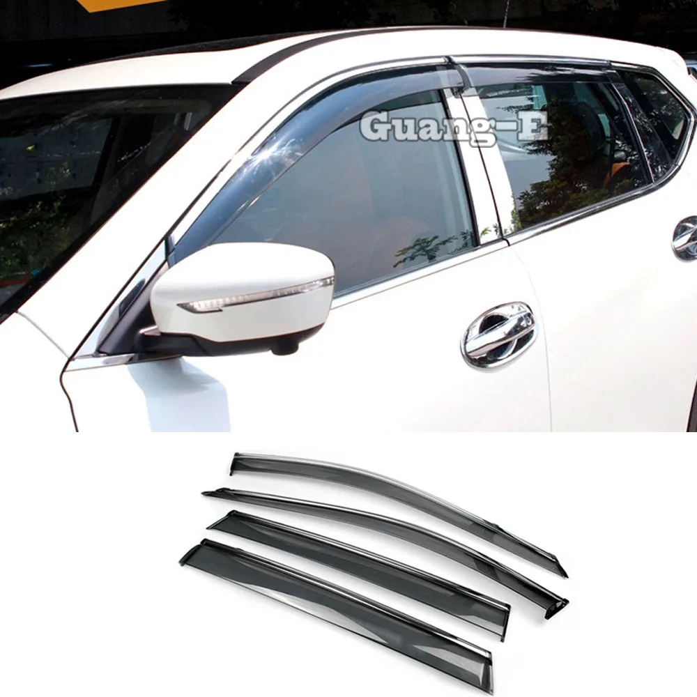 

Car Cover Plastic Window Glass Wind Visor Rain/Sun Guard Vent Frame Lamp 4pcs For Nissan X-Trail Xtrail T32/Rogue 2014 2015 2016