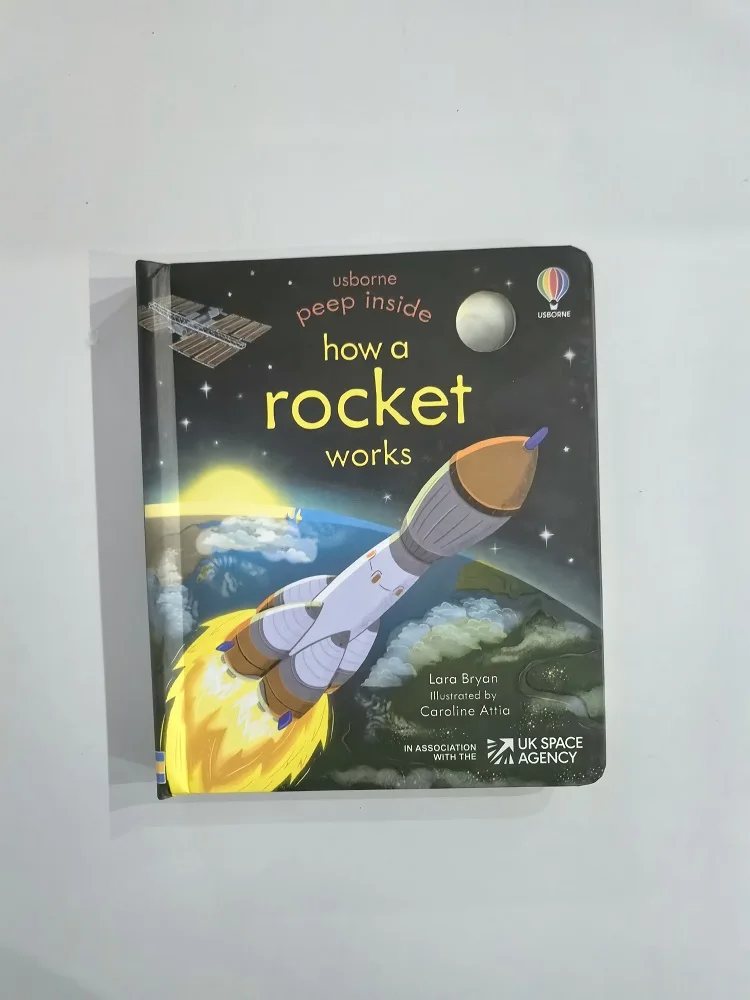 Usborne English Educational Picture Book Peep Inside How A Rocket Works For Children Baby Early Reading Gift