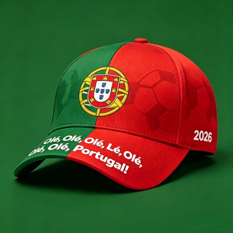 Boné de Beisebol 3D Estampado para Torcedores de Futebol de Portugal Verão 2026, Secagem Rápida, Respirável, Unissex, Fino, Chapéu de Sol para Futebol, Tamanho Único