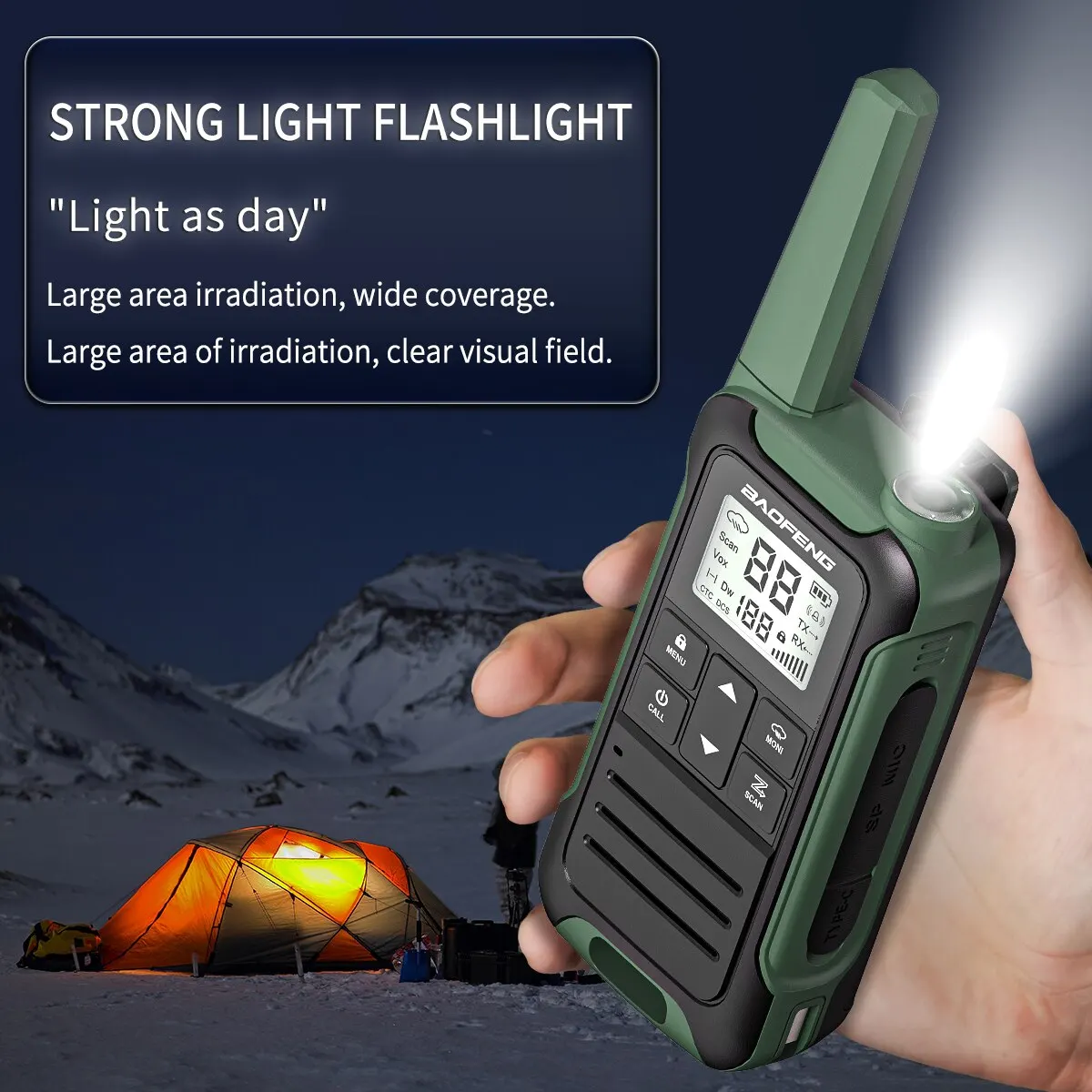 Baofeng-F22 Mini Walkie Talkie, PMR, FRS, Long Range, Recarregável, Portátil, Crianças Rádio em Dois Sentidos, Tipo-C Carregador para Camping Trip,