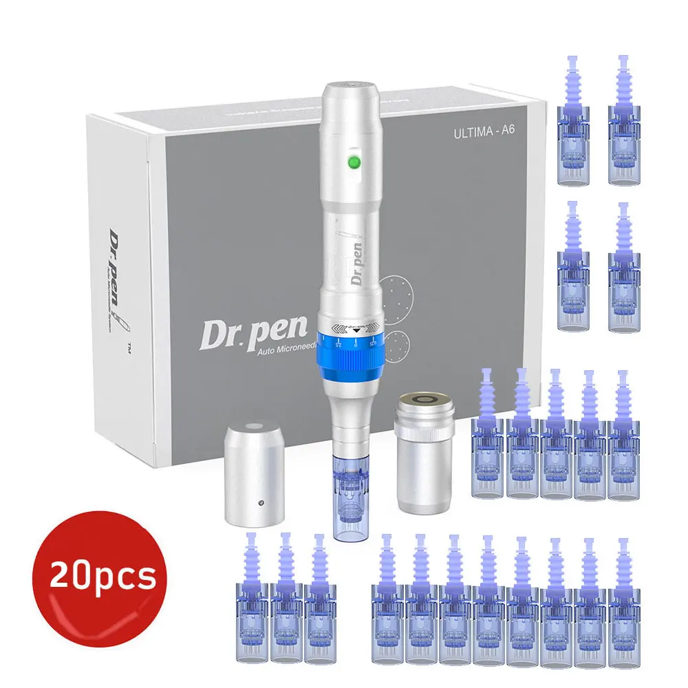 Dr.Pen Ultima A6 Microneedling Pen Professional Electric Derma Auto Pen with 20Pcs Needle Cartridges for Skincare CE & RoHS