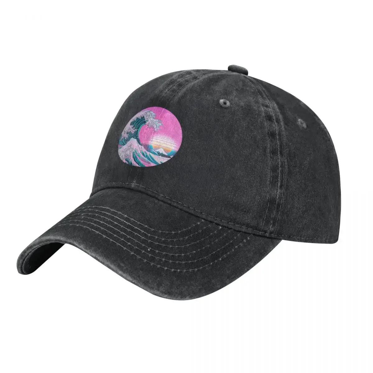 Vaporwave Great Wave Off Kanagawa Estética Retro Sunset Gorra de béisbol Sombreros de algodón Gorras de vaquero Unisex