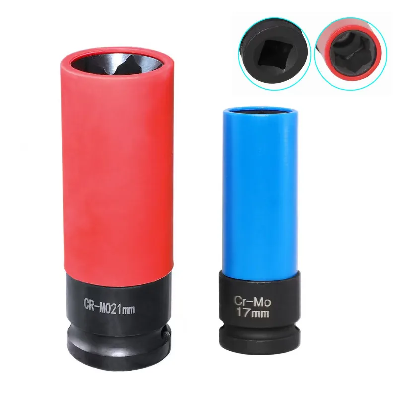 17mm 21mm Protective Lug Nut Convex Wheel Impact Nut Socket 1/2
