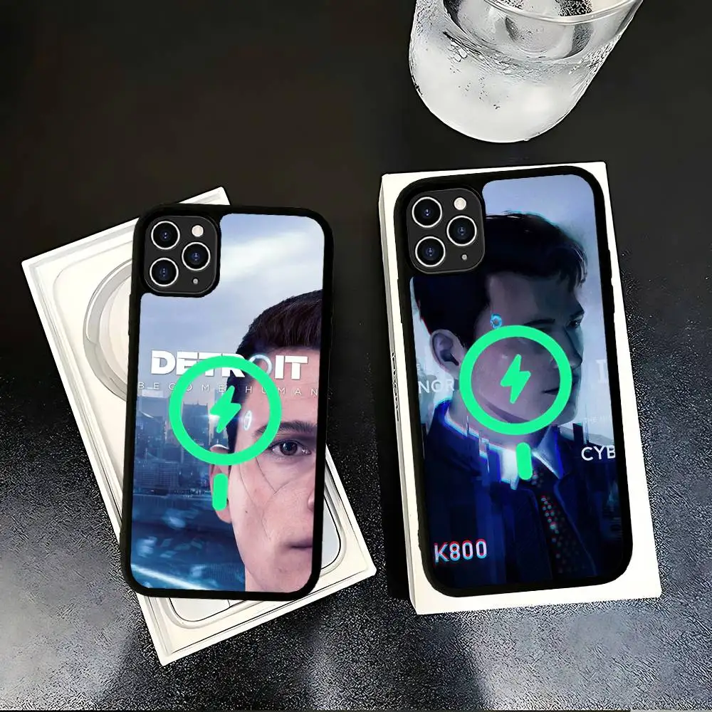 الكلاسيكية آر بي جي لعبة D-Detroit الأسود Magsafe المغناطيسي جراب هاتف آيفون 13 14 15 11 12 16 17 برو ماكس زائد Magsafe المغناطيسي قذيفة