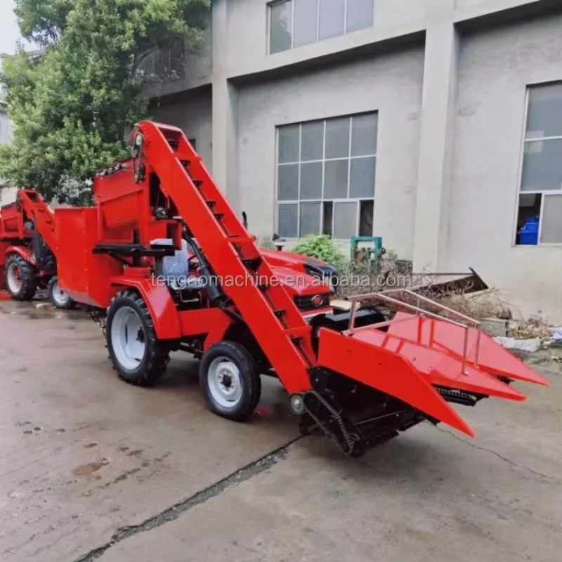 Chinese Factory Tractor Mounted Small Combine Maize Harvester Machine Walking Mini Maize Harvester Combine Harvester