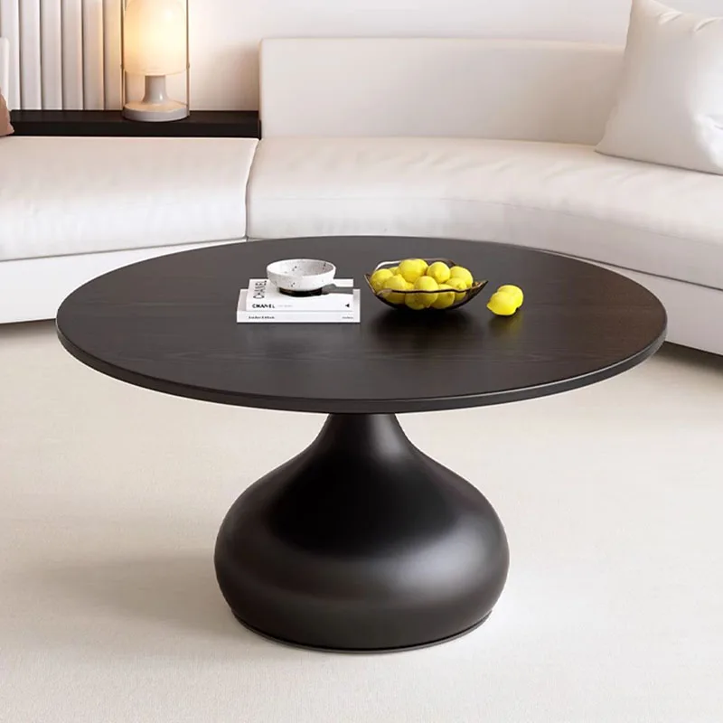 Modern Design Coffee Tables Nordic Designer Black Minimalist Round Coffee Table Living Room Low Beistelltisch Furniture For Home