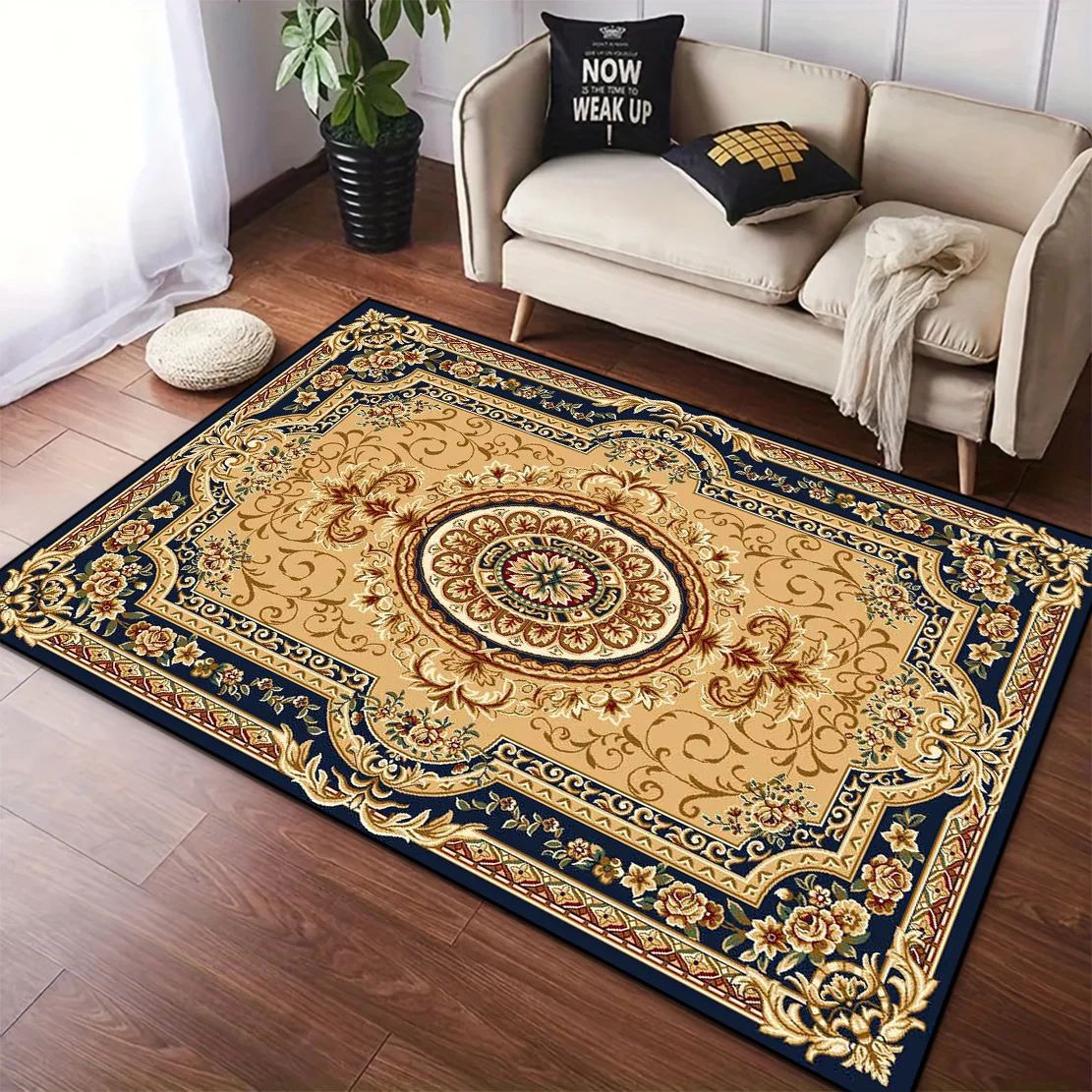 

Pastoral Style Carpets for Living Room European Home Bedroom Rugs Non-slip Sofa Coffee Table Mat Luxury Washable Lounge Rug