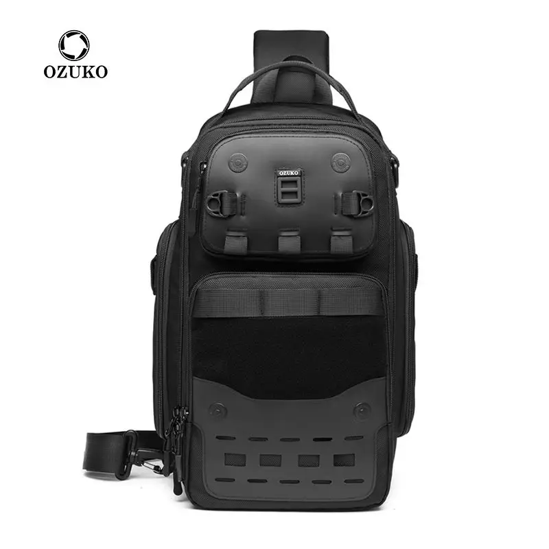 OZUKO Body bag Men Chest Bag Waterproof Outdoor Sports Tactical Male Shoulder Bag Wysokiej jakości torby na ramię Crossbody Sling Bags