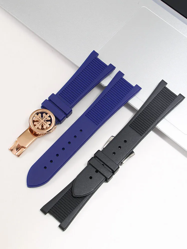 

Suitable for Nishitetsu men's perpetual calendar watch strap CB0164/CB0160 notch rubber strap