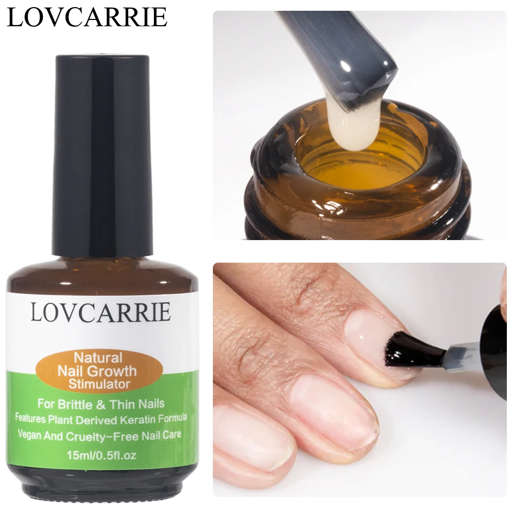 LOVCARRIE Natural Nail Growth Stimulator Keratin Formula Nail Repair Base Top Coat Nail Art Treatment Strong Thin Soft Toenails