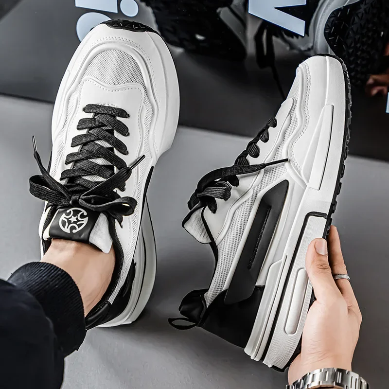 أحذية رجالي جديدة كبيرة الحجم موضة سميكة سوليد أحذية رياضية غير رسمية أحذية رياضية رجالية في الهواء الطلق الجري فاسق أحذية رجالية المتسكعون