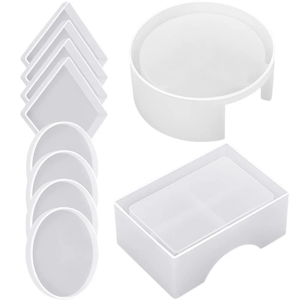 

1 комплект, сделай сам, силиконовый кристалл, эпоксидная смола, формы для подставок, коврик для чашки, форма для литья, круглая квадратная форма-держатель, принадлежности для рукоделия ручной работы