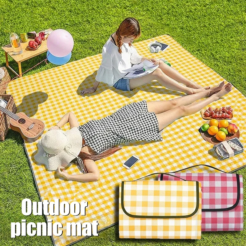 Thickened Outdoor Camping Mat Waterproof Grass Mat Portable Picnic Blanket Beach Camping Ground Cover Carpet Travel Sleeping Pad