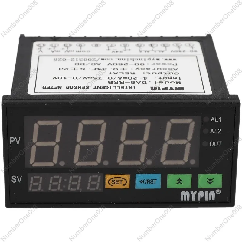 mypin Digital Sensor Meter Multi-Functional Intelligent Led Display 0-75Mv/4-20Ma/0-10V 2 Relay Alarm Output Da8-Rrb