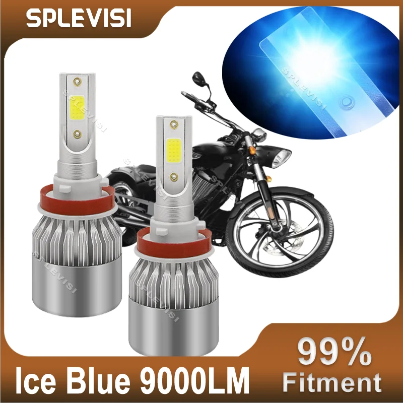 

90W Replace LED Headlight Ice Blue For Victory VEGAS 8-BALL (V14GA36NA/NAA/NAC/EA) 2014 2015 Upgrades 2x COB Bulbs Plug & Play