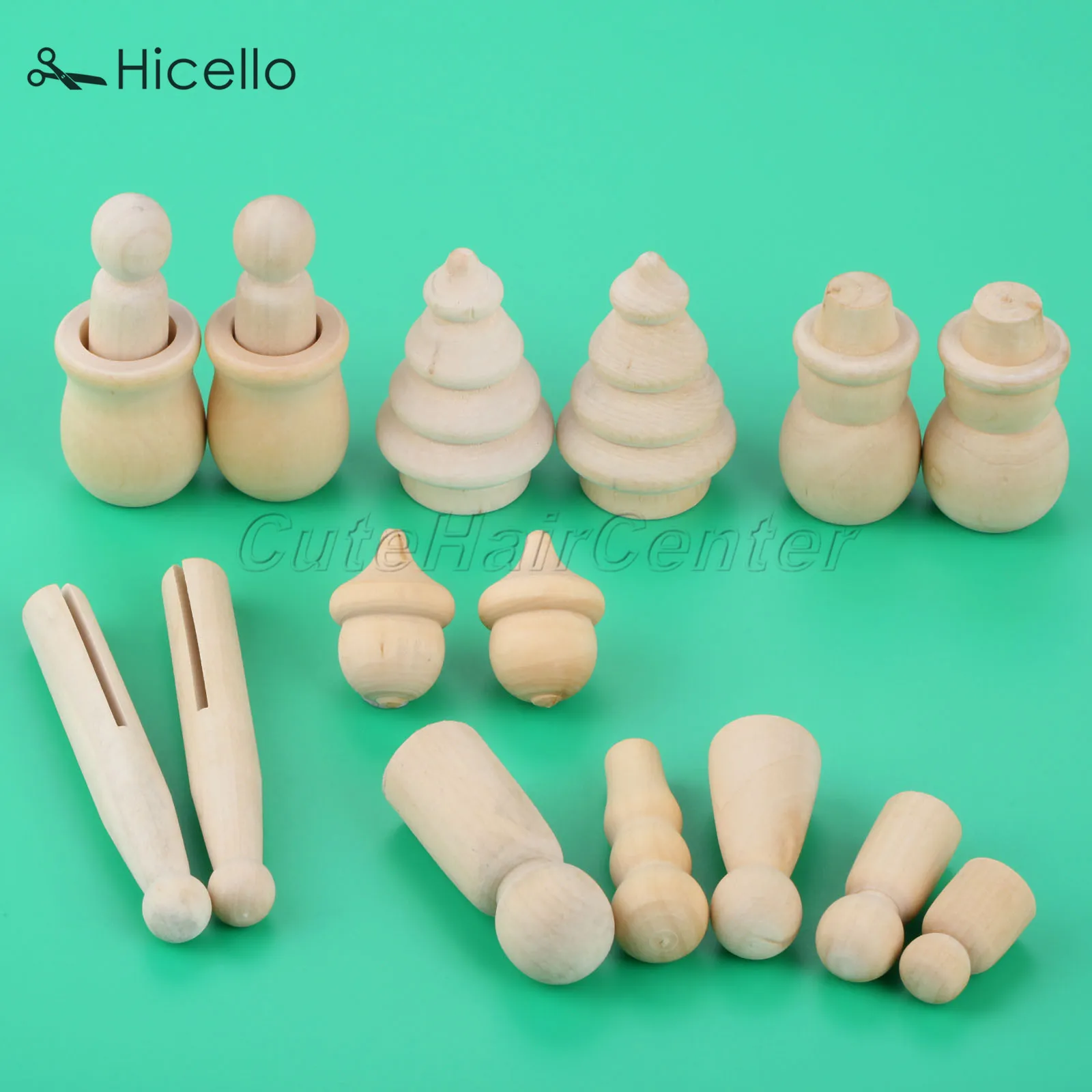 5/10pcs Wooden Peg Dolls Wood People Unpainted Acorn Puppet Snowman Christmas Trees Montessori Toys Natural Decoration Hicello