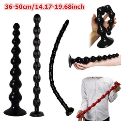 3 Sizes Super Long Pull Beads Anal Plug Powerful Suction Cup Silicone Dildo Female Masturbation Adult Sex Toys for Woman Man Gay