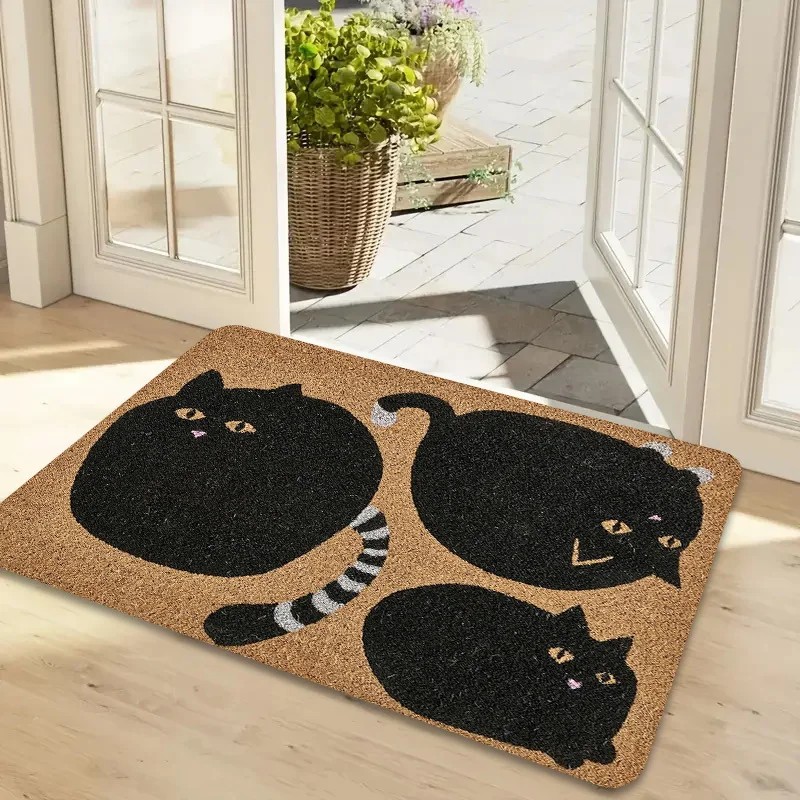 VIKAMA Chubby Black Cat Carpet Cute Floor Mat Entrance Doormat Soft  Rug For Bedroom Carpet For Living Room Outdoor Carpet Home