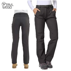 Women Winter Ski Trekking Pants Hiking Snow Autumn Outdoor Soft Shell Thick Cloth Keep Warm Windproof Warm Camping Trousers