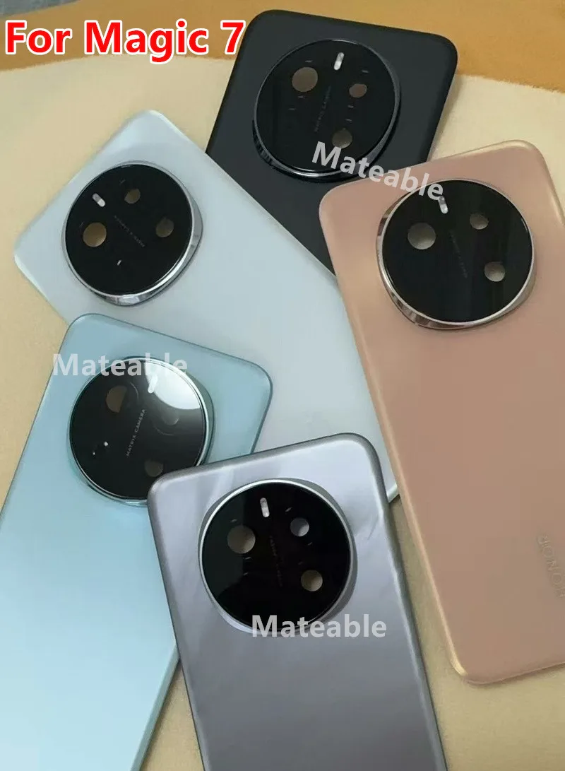 Magic7 Rear Housing For Honor Magic 7 Battery Back Cover Glass Case Replace Phone Repair Spare Parts + Camera Lens PTP-AN00