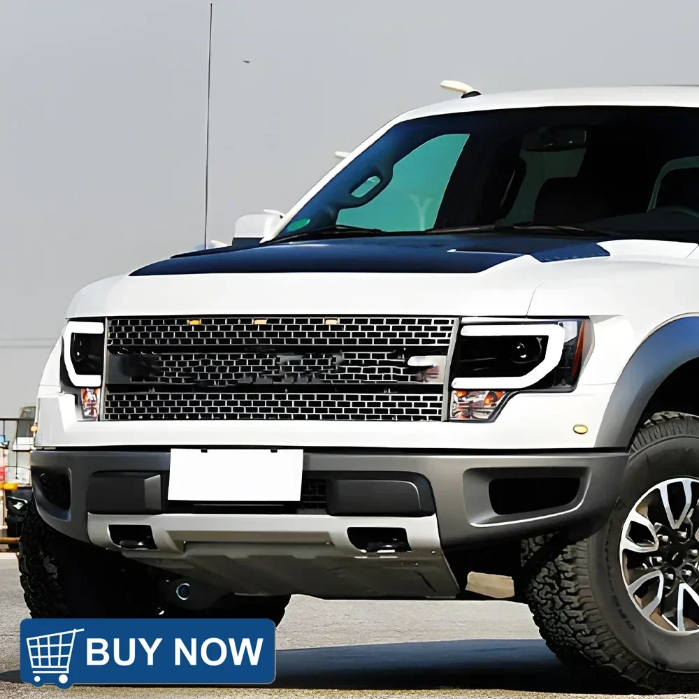 مصابيح السيارة الأمامية لفورد رابتور F150 2009-2014 LED مجموعة المصابيح الأمامية للسيارات ترقية ثنائية البؤرة عدسة العارض الملحقات #6