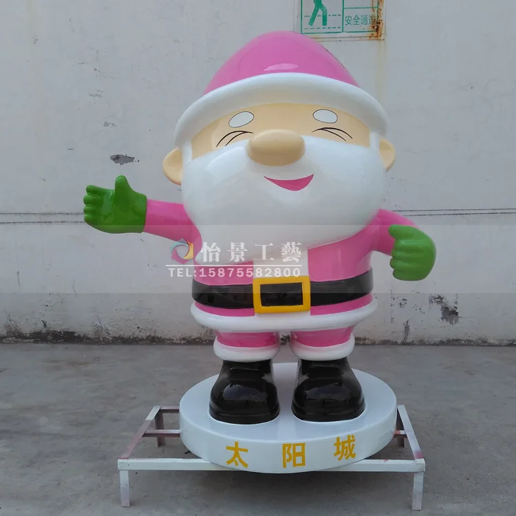 Cartoon Snowman Sculpture, Cartoon Santa Claus Sculpture, Christmas Shopping Mall Pedestrian Street Meichen Fiberglass Sculpture