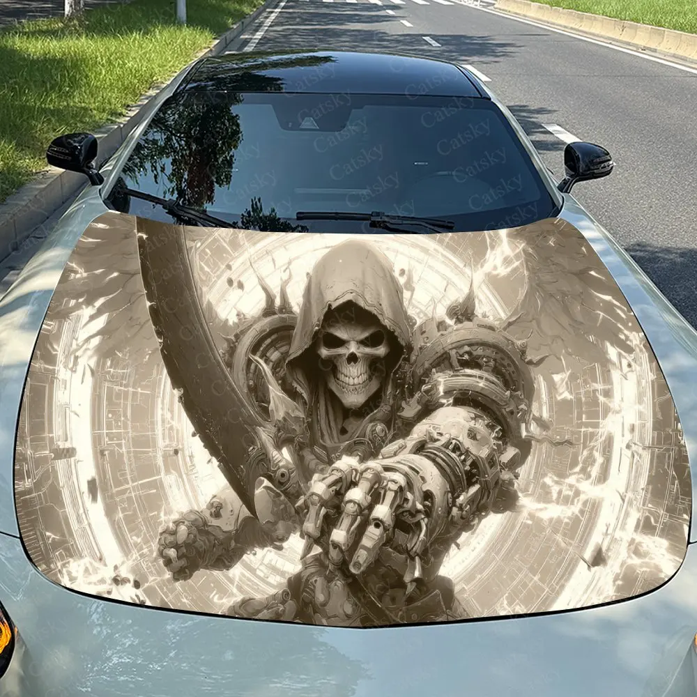 Vinilo Adhesivo para Coche Iron Gauntlet & Underworld God, Adhesivo Impermeable de PVC para Capó de Coche, Pegatinas Autoadhesivas Resistentes a los Arañazos