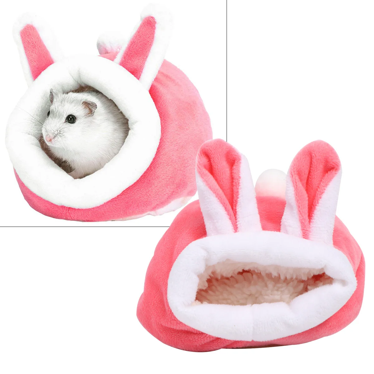 

Mini Hedgehog Nest Pet Bed Hamster Warm Bed Rabbit Shape Comfortable Material for Couch Car Travel Hamster Nest