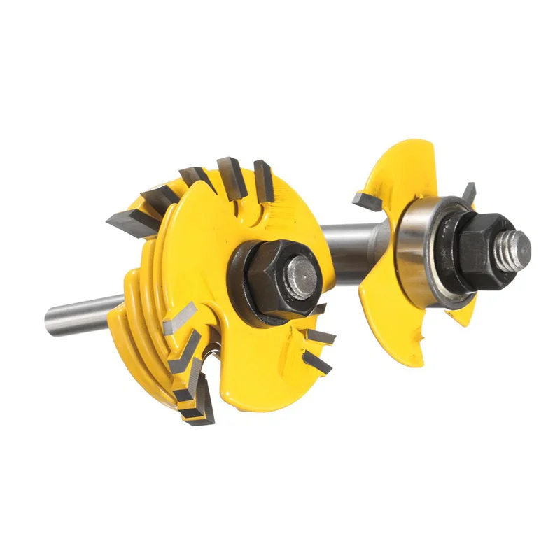 

Y50A-4Pcs Slot Cutter 3 Wing Router Bit 1/2 &1/4 Inch Shank Adjustable Woodworking Tool