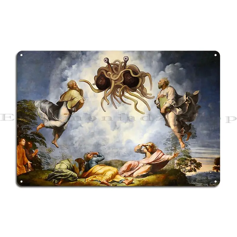 The Transfiguration Of The Flying Spaghetti Monster Metal Sign Pub Wall Pub Designer Cave Bar Tin Sign Poster