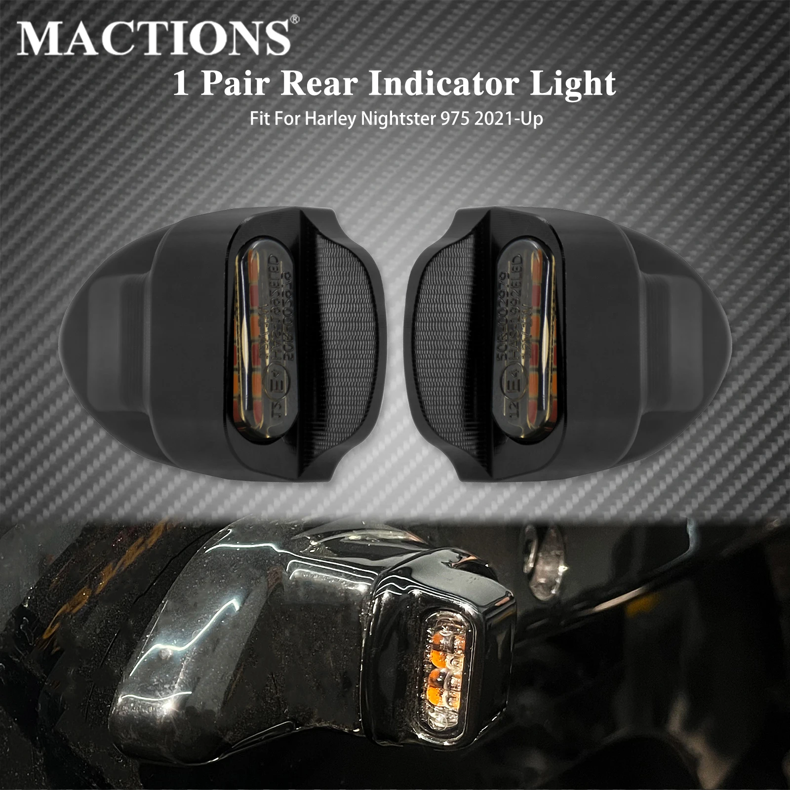 Motorcycle E Mark Rear LED Turn Signal Indicator Brake Light Running Lamp For Harley Sportster Nightster 975 2021 2022 2023