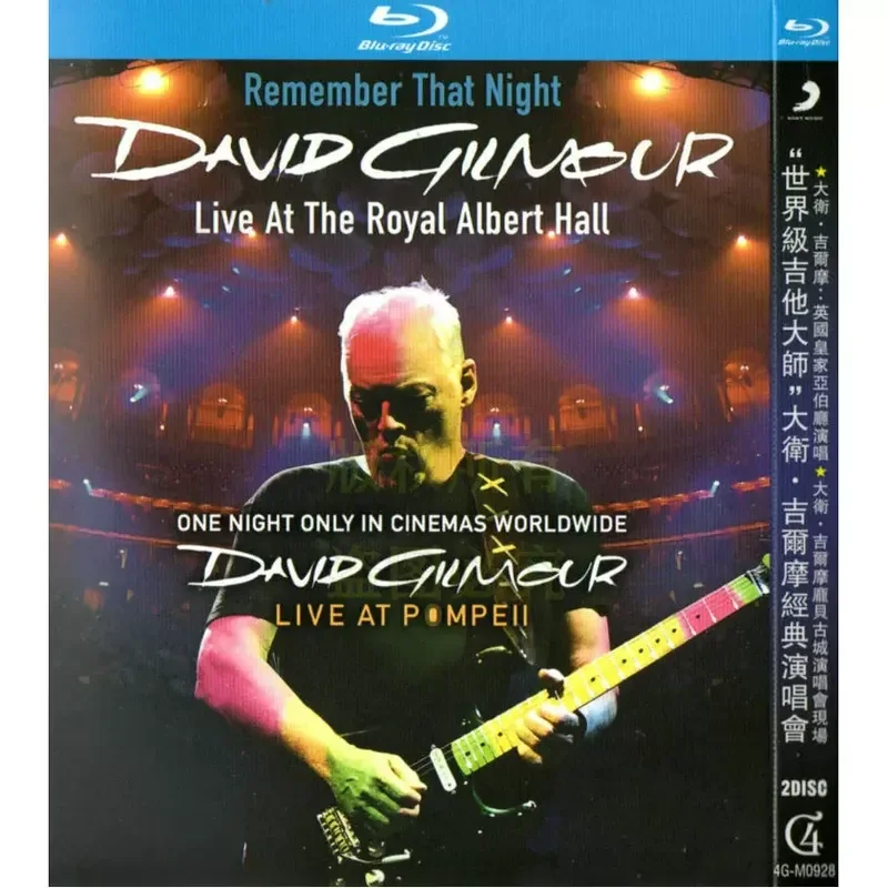 Guitar Master David Gilmour Abel Hall UK and Pompeii Concert High Definition BD Blu-ray 2 Disc