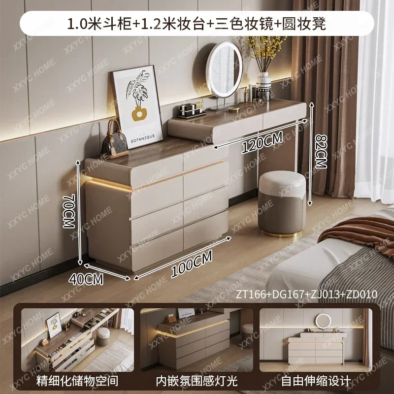 AAD96 Modern Simple Dresser, Chest And Cabinet Integrated 2025 New Makeup Table, Bedside Makeup Storage Cabinet
