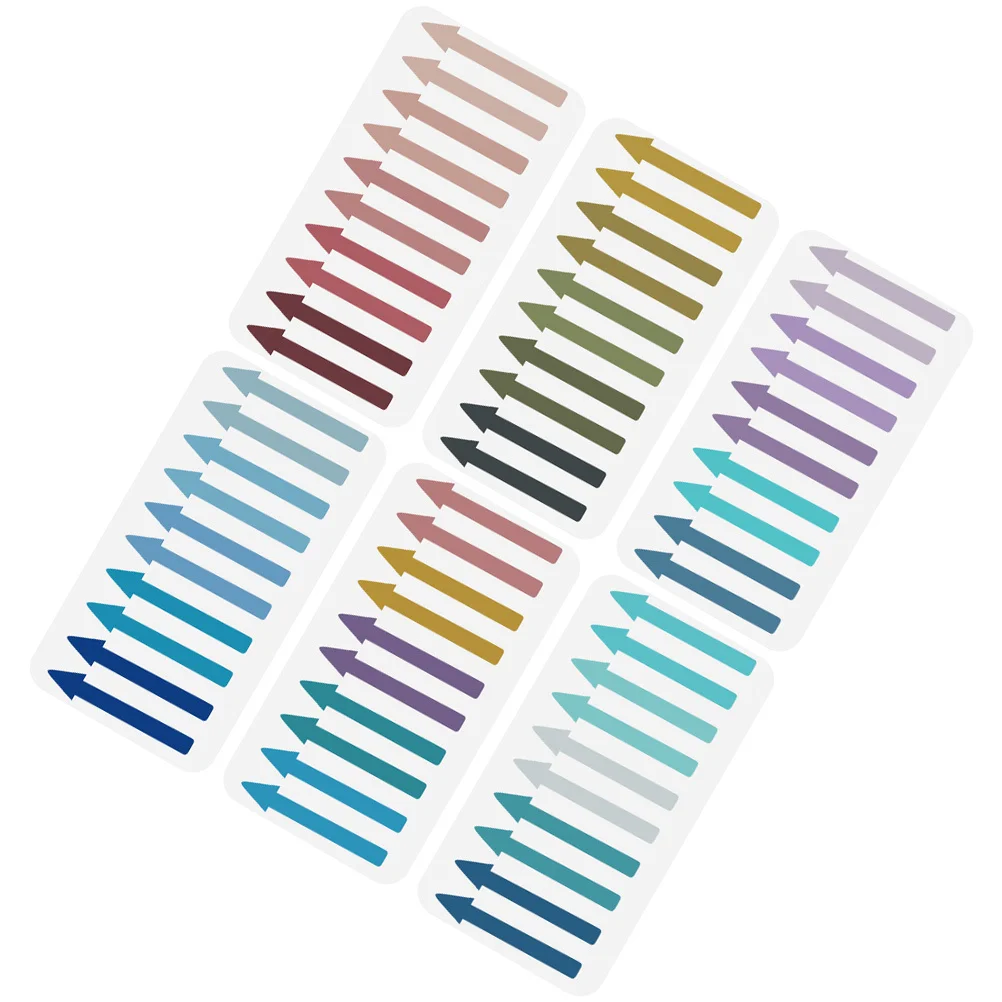 6 Books Arrow Index Label Sticker Colorful Multi Function Compact Lightweight Portable Sticky Flags Office School