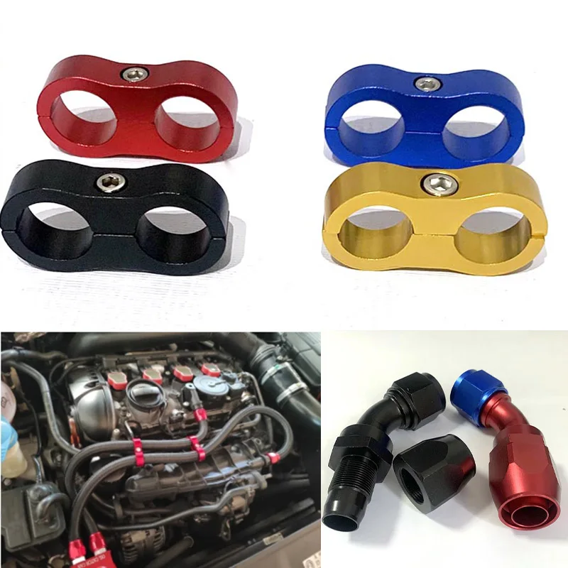 AN6 CEP Oil Fuel Fittings Hose End Connector Adaptor Kit Braided Oil Fuel Hose Line Swivel Fittings Double Hole Wire Clamp #5