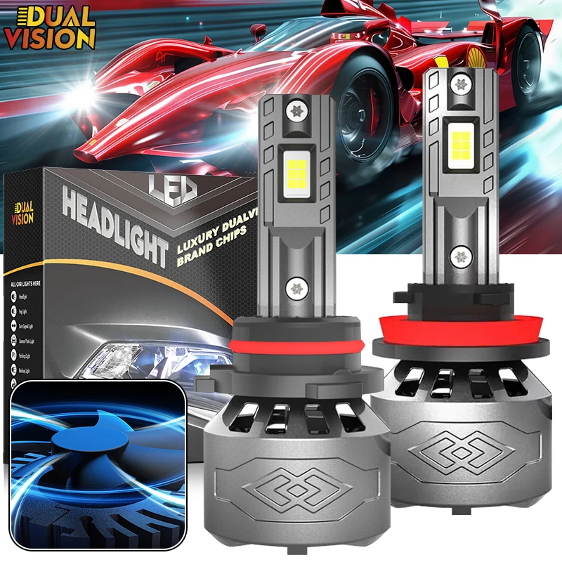 

Dualvision H1 H3 H4 H7 H11 Светодиодные фары H8 H9 9005 9006 HB3 HB4 9012 HIR2 880 H3 Лампочка Plug And Play Автомобильные лампы высокой мощности