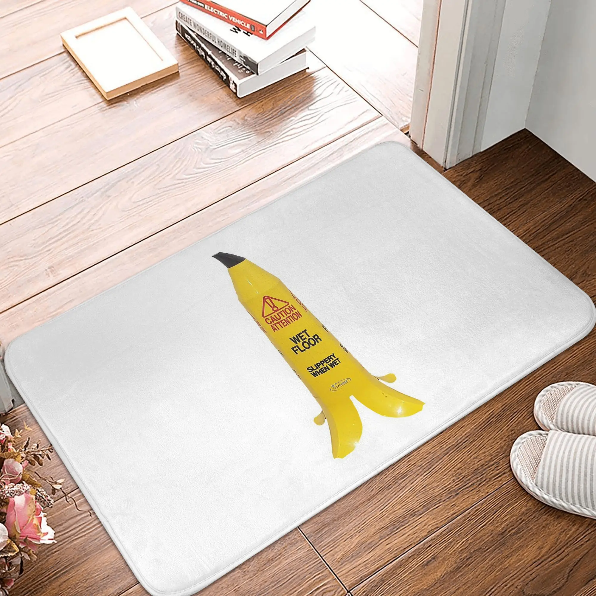 ¡Sofpery Floors Go Bananas con nuestro letrero de suelo mojado! Felpudo antideslizante para entrada de cocina, alfombrillas para sala de estar