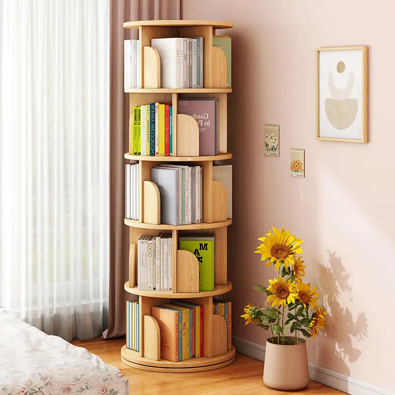 Bookshelf,Floor Standing Storage Rack,living Room Rotatable Storage Picture Book Rack,student Bedroom Storage Book Cabinet