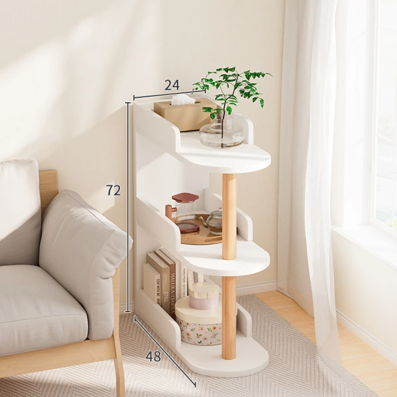 Side Table, 3-Tier Narrow End Table, Nightstand for Small Spaces, Hallway, Living Room, Bedroom, Sturdy, Easy Assembly